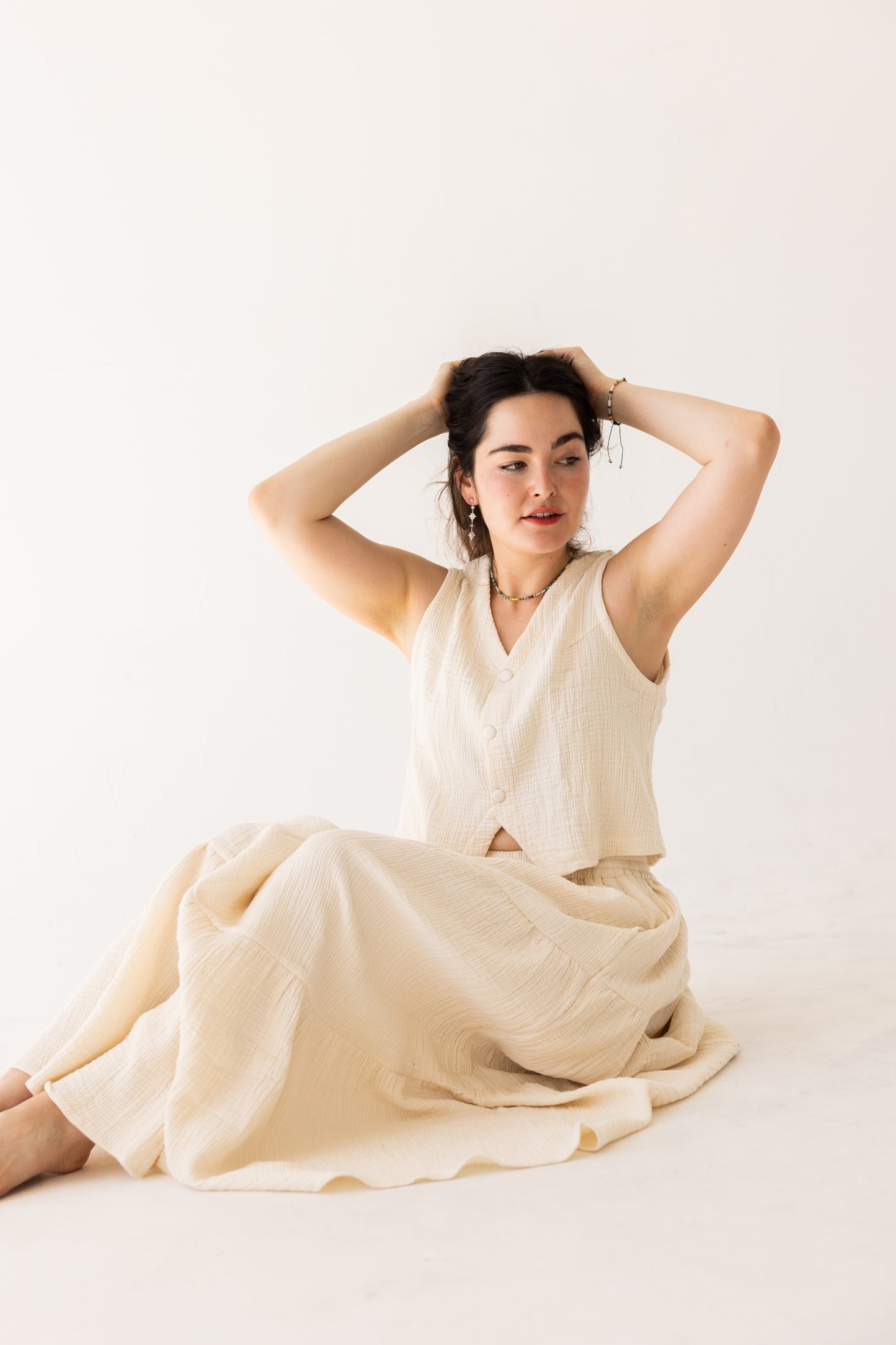 The Minimal Cropped Vest Top - Gauze