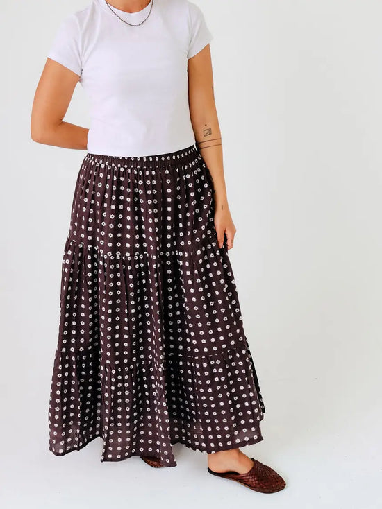 Free Spirit Hand Block Printed Cotton Maxi Skirt