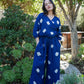 Tie Dye Gauze Wrap Top in Indigo