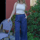 Indigo Stonewashed Gingham Lounge Pants