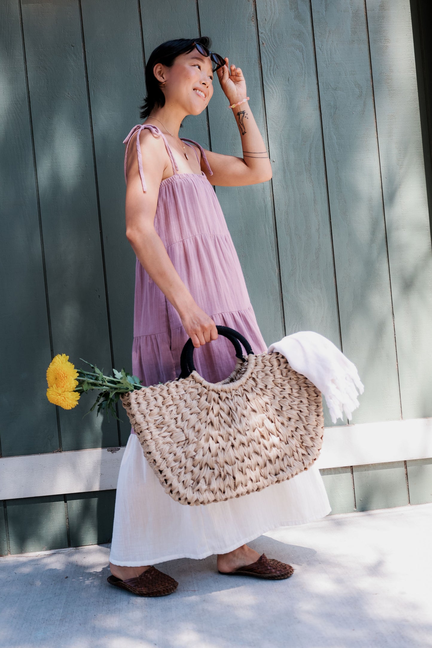 The Pamela tiered dress in cotton gauze — view 2