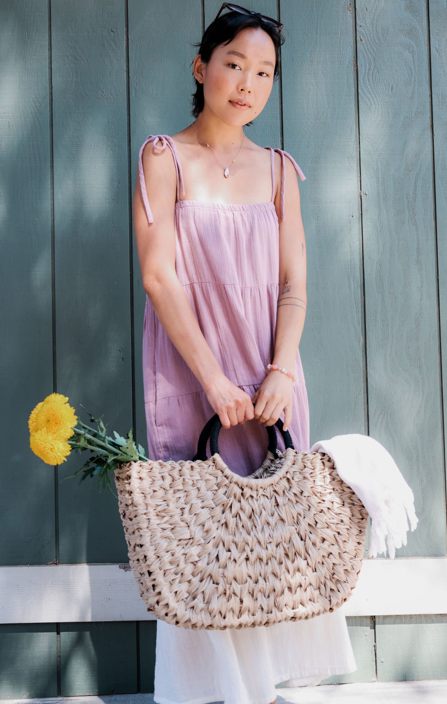 The Pamela tiered dress in cotton gauze — view 3