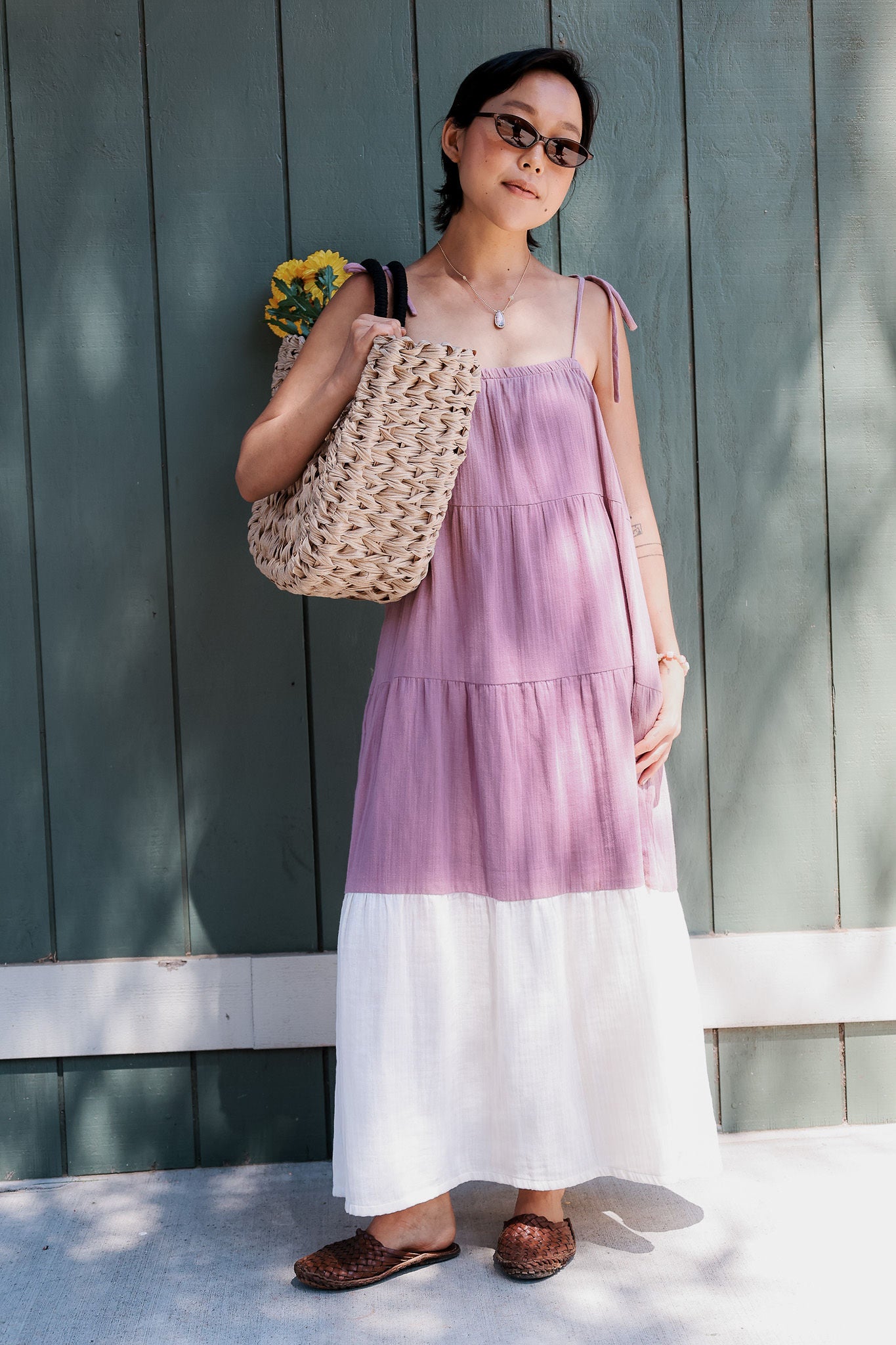 The Pamela Cotton Gauze Tiered Dress