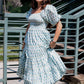 The Fawn puff-sleeve shirred dress — view 5