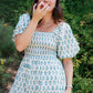 The Fawn puff-sleeve shirred dress — view 3