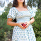 The Fawn puff-sleeve shirred dress
