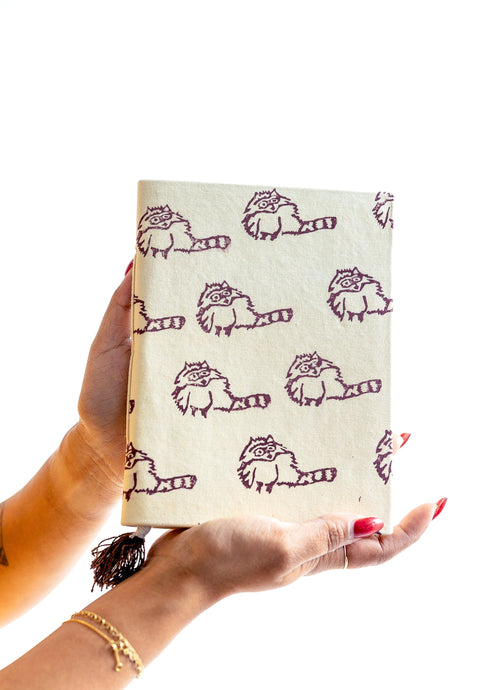 Limited Edition Hand Stamped Raccoon Journal