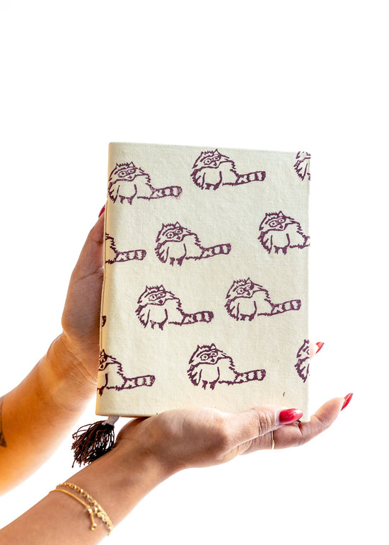 Limited Edition Hand Stamped Raccoon Journal