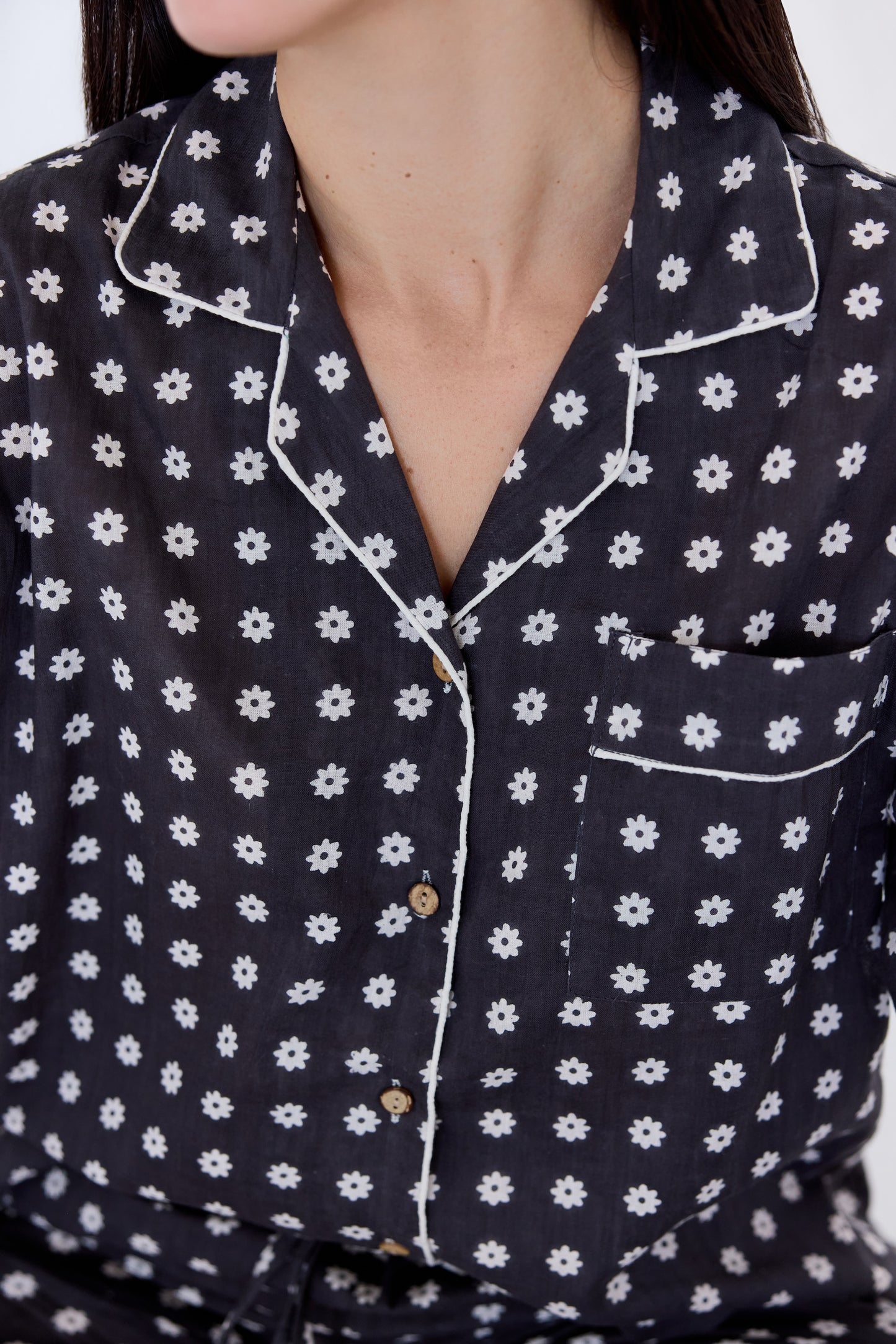 Block Printed Long Sleeve Pajama Set