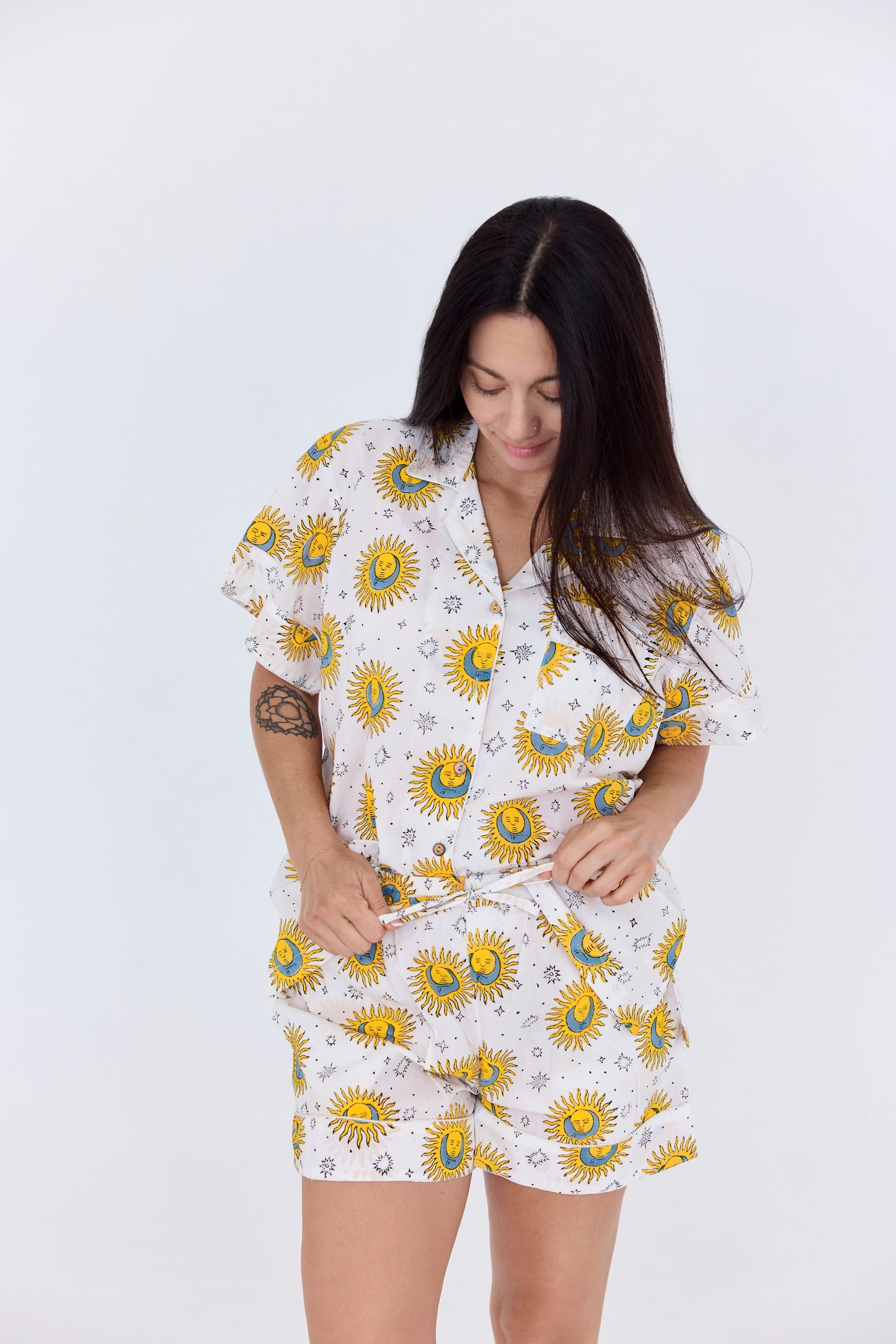 Short-Sleeved Pajama Sets with Shorts