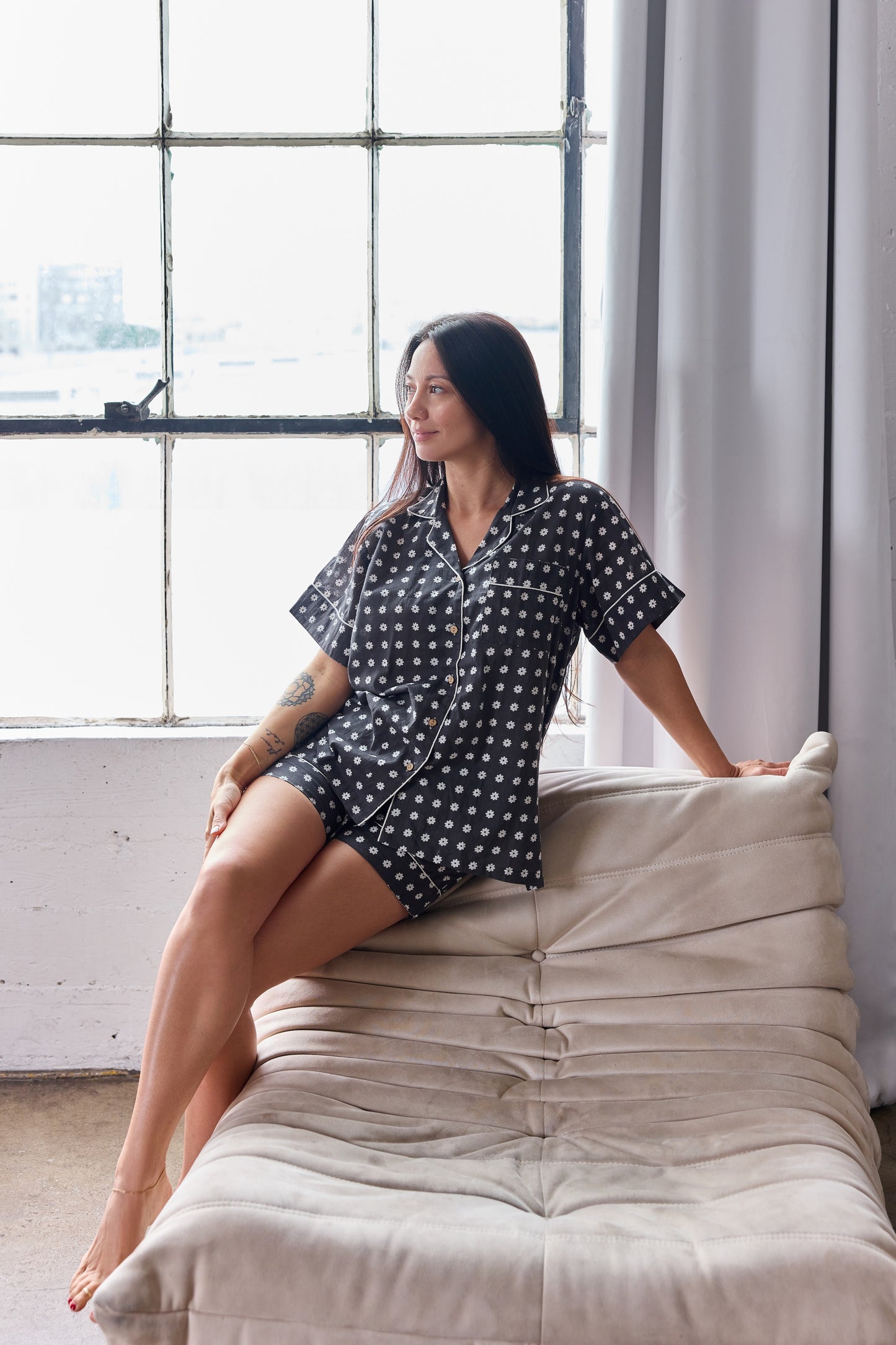Short-Sleeved Pajama Sets with Shorts