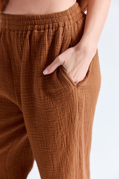 Triple Layer Cotton Gauze Pull-On Pant