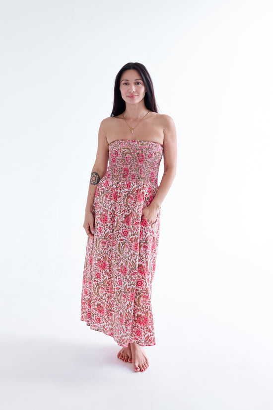 Convertible shirred cotton skirt — view 5