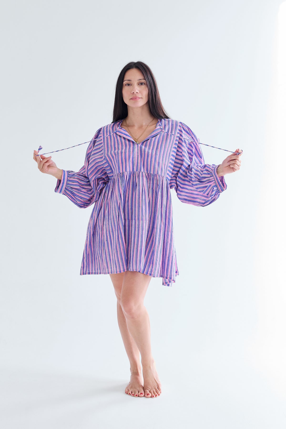 Sweetheart Cotton Mini Dress Tunic