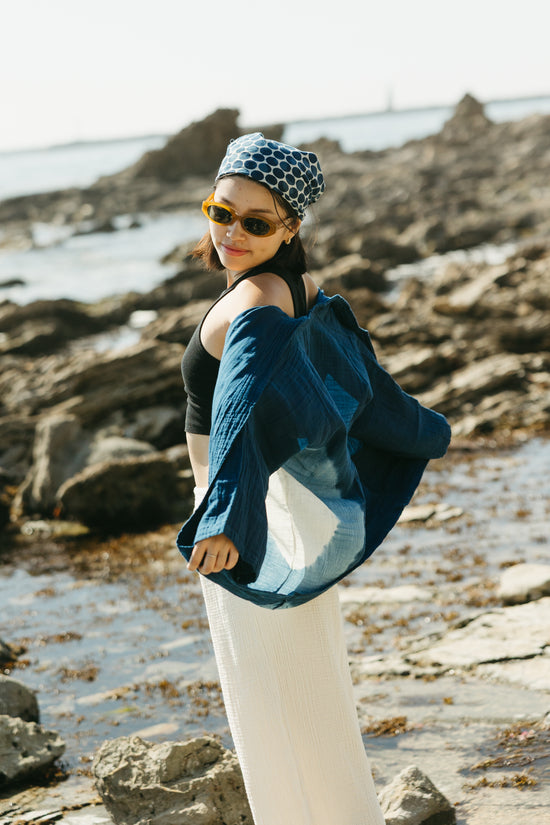 Tie Dye Gauze Kimono Indigo