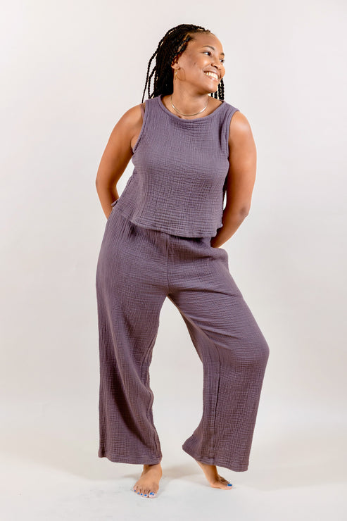 Triple Layer Cotton Gauze Pull-On Pant