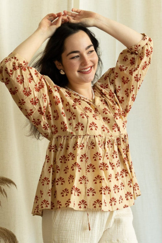 Puff Sleeve Peplum Blouse