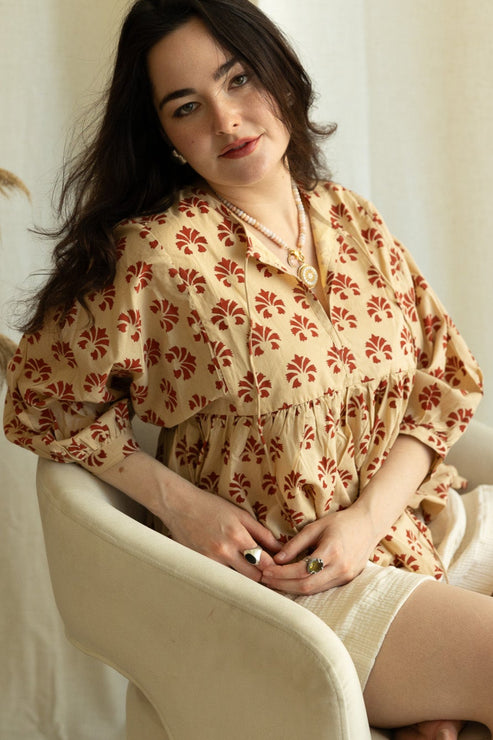 Puff Sleeve Peplum Blouse