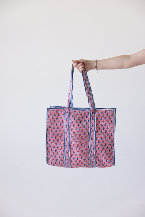 Quilted Tote Bag 17x18"