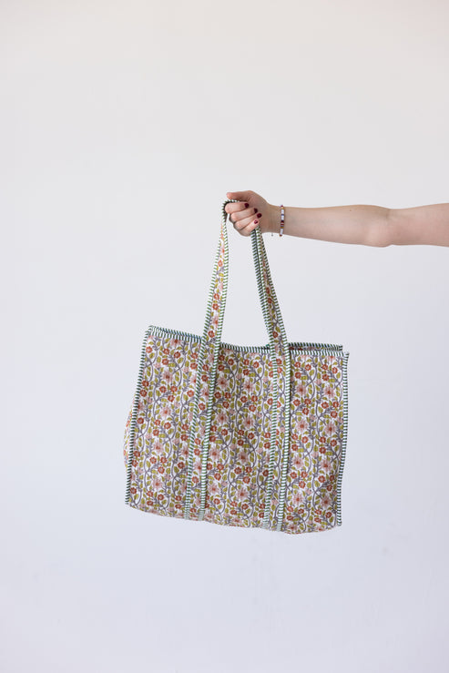 Quilted Tote Bag 17x18"