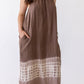 Ruched Neck Cotton Gauze Dress