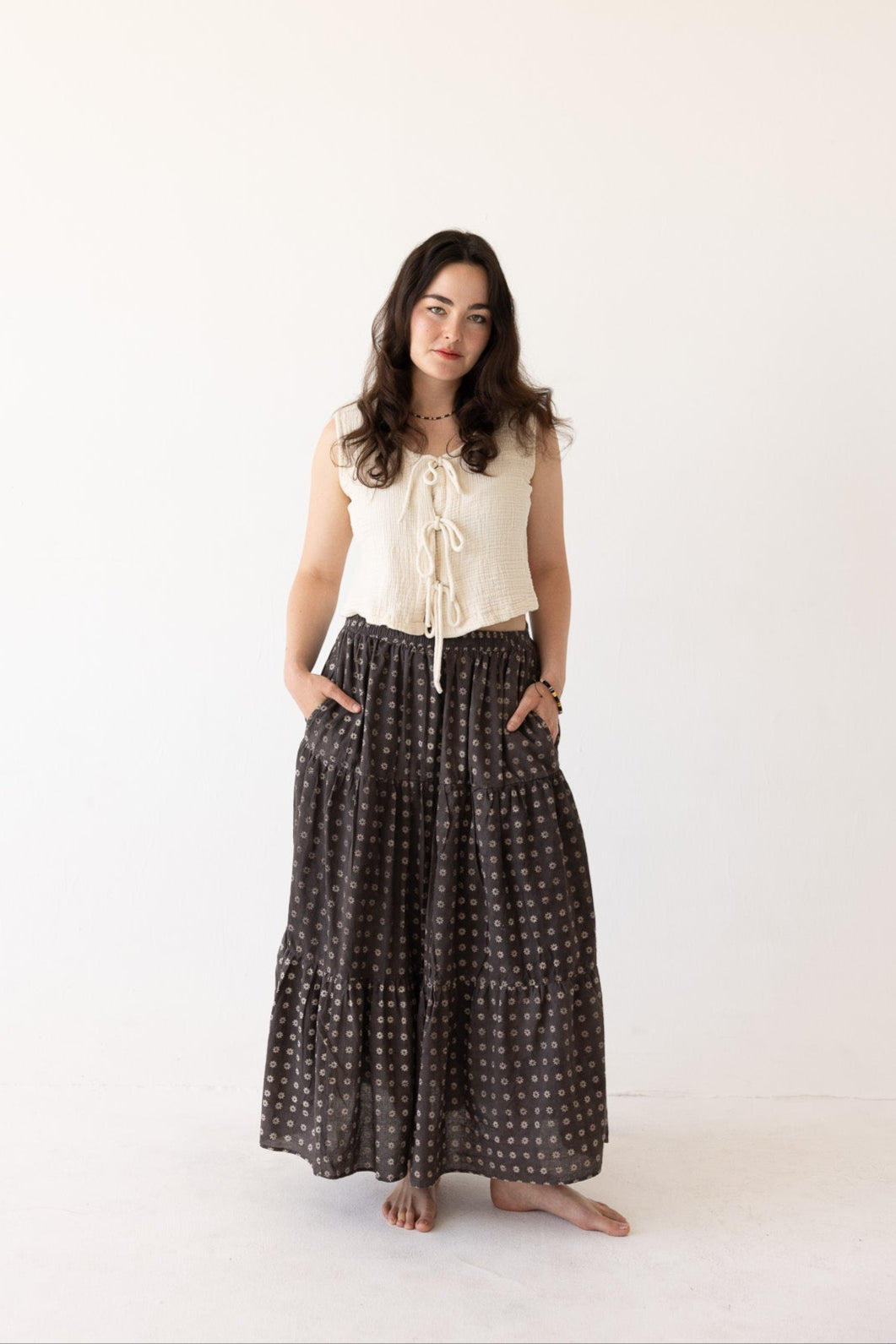 [FINAL SALE] Free Spirit Block Printed Skirt