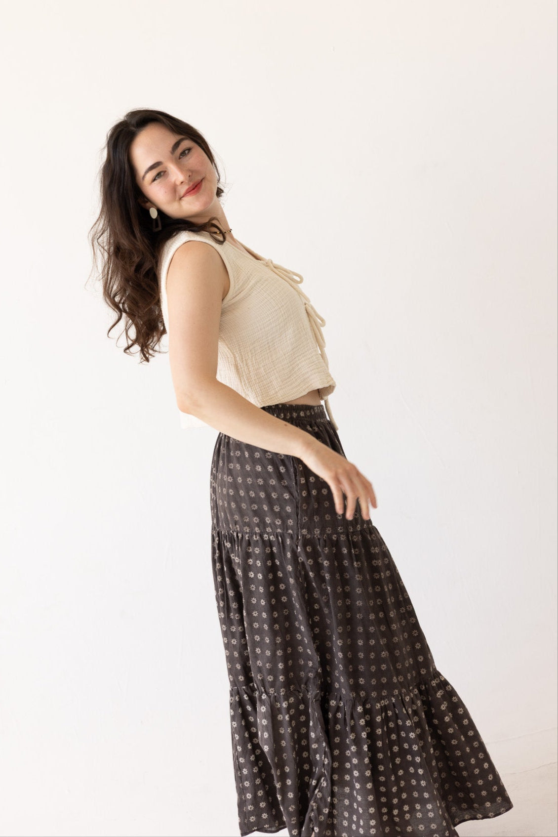 [FINAL SALE] Free Spirit Block Printed Skirt