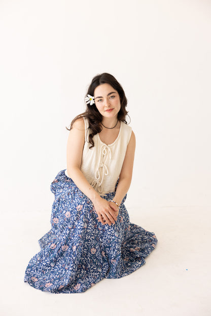 [FINAL SALE] Free Spirit Block Printed Skirt