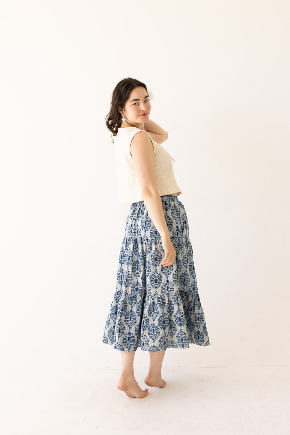 [FINAL SALE] Free Spirit Block Printed Skirt