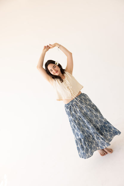 [FINAL SALE] Free Spirit Block Printed Skirt