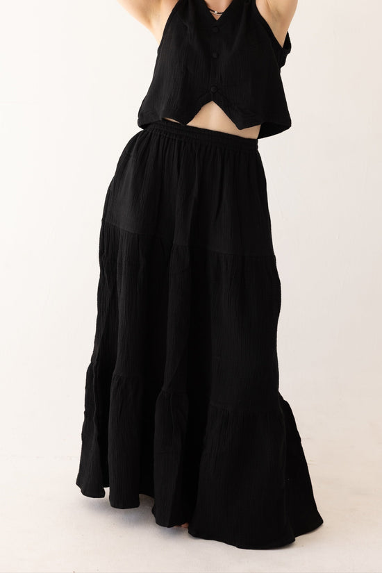 Cotton Dreams Maxi Skirt Black