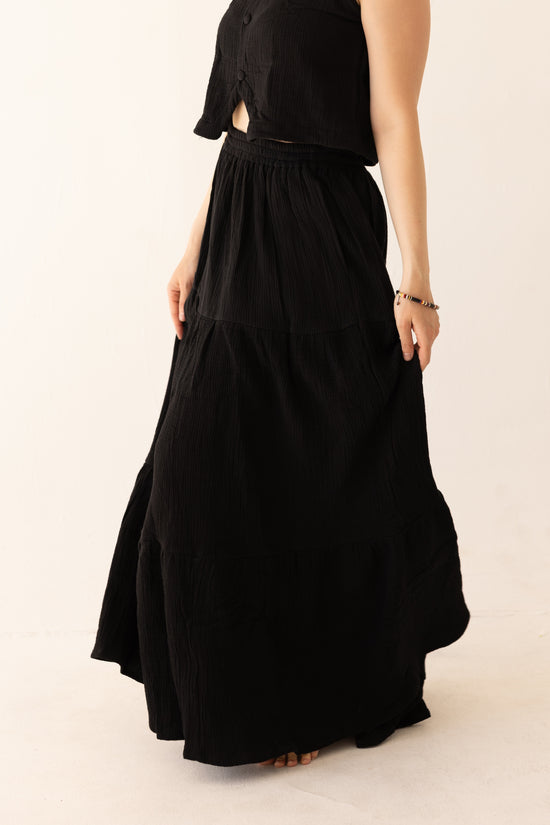 Cotton Dreams Maxi Skirt Black