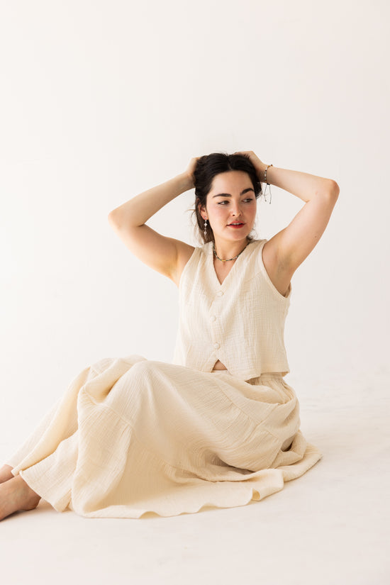 The Minimal Cropped Vest Top - Gauze