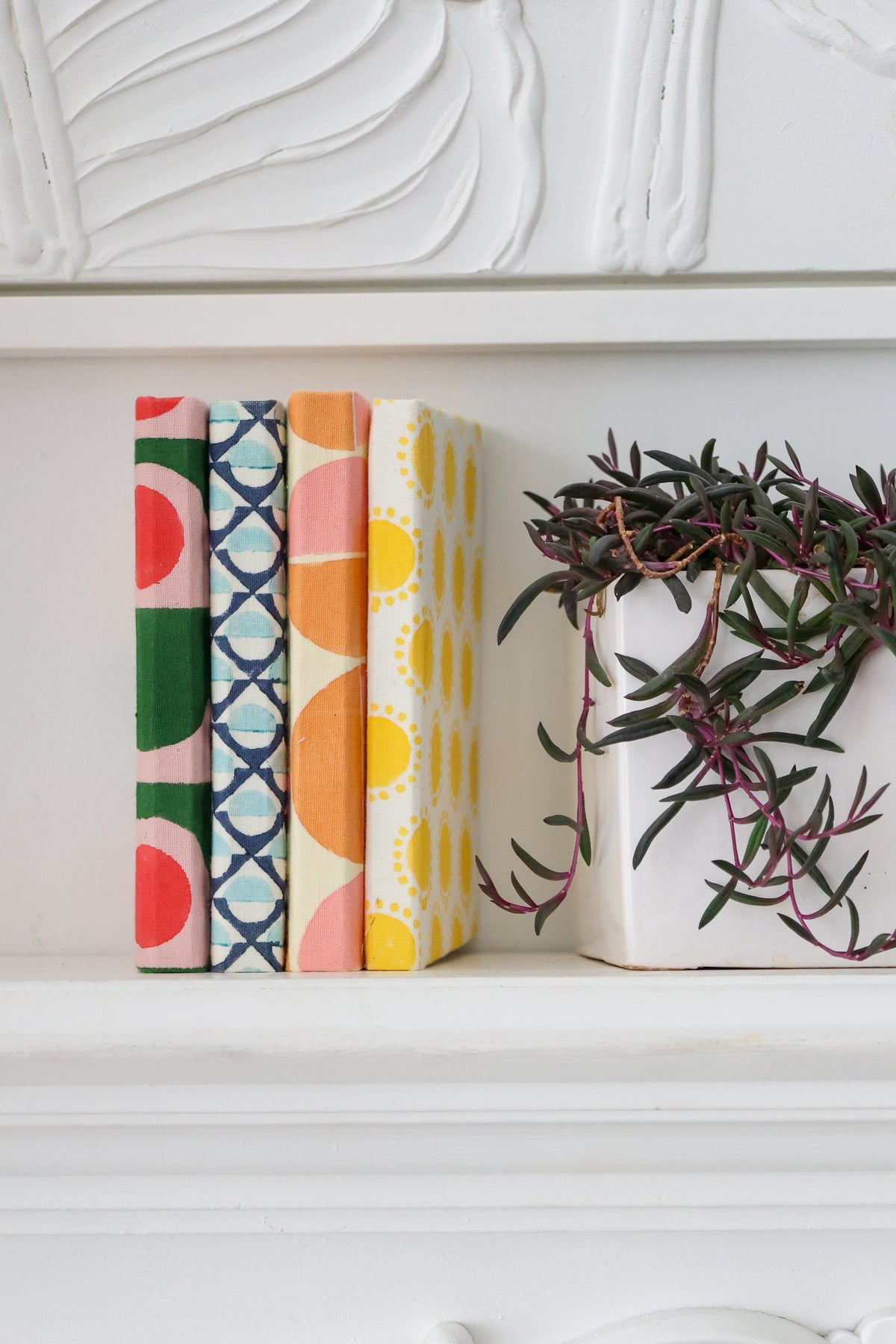 A6 Hardcover Block Print Journals, Recycled Paper