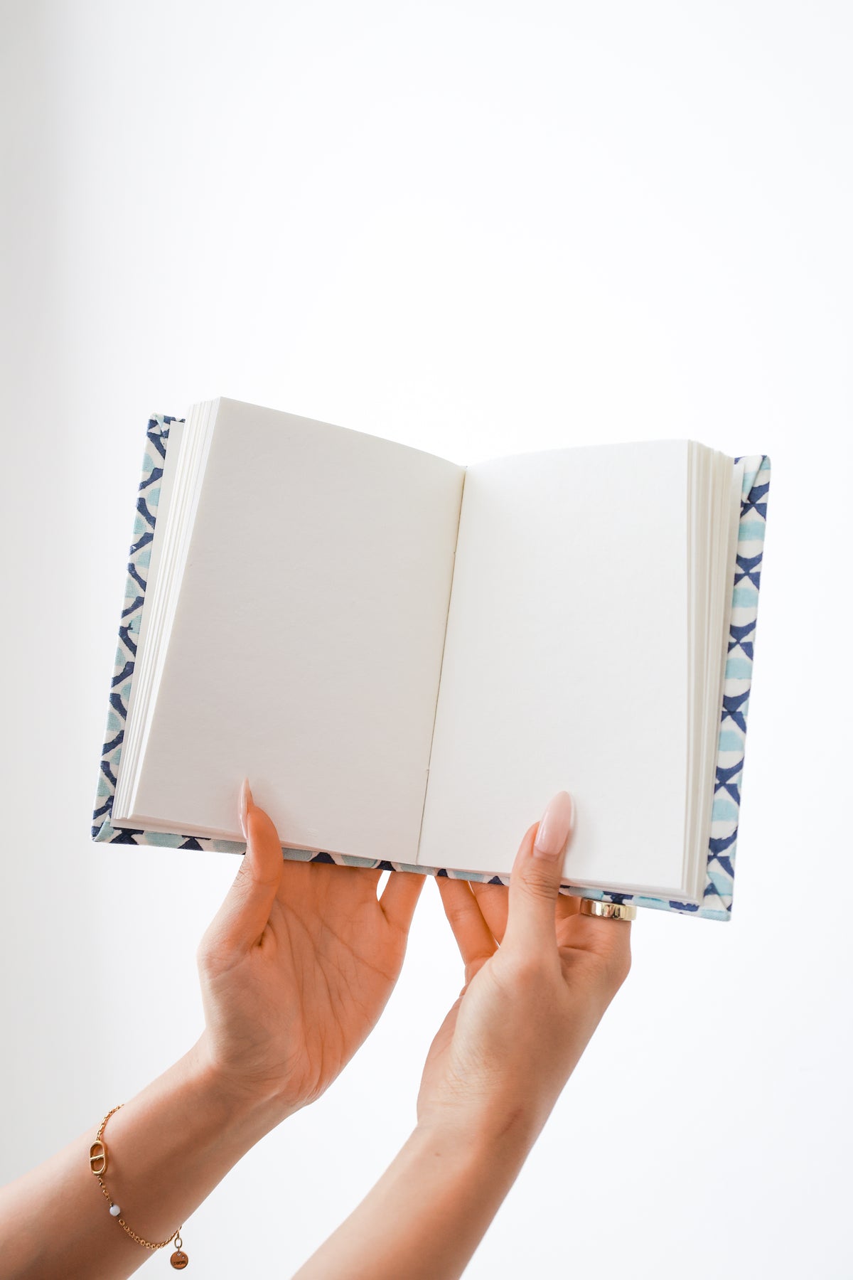 A6 Hardcover Block Print Journals, Recycled Paper
