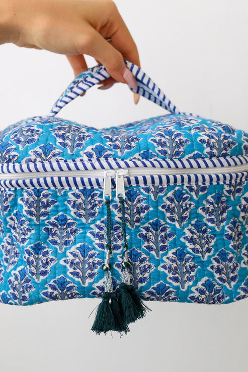 Quilted Toiletry Bag with Handle