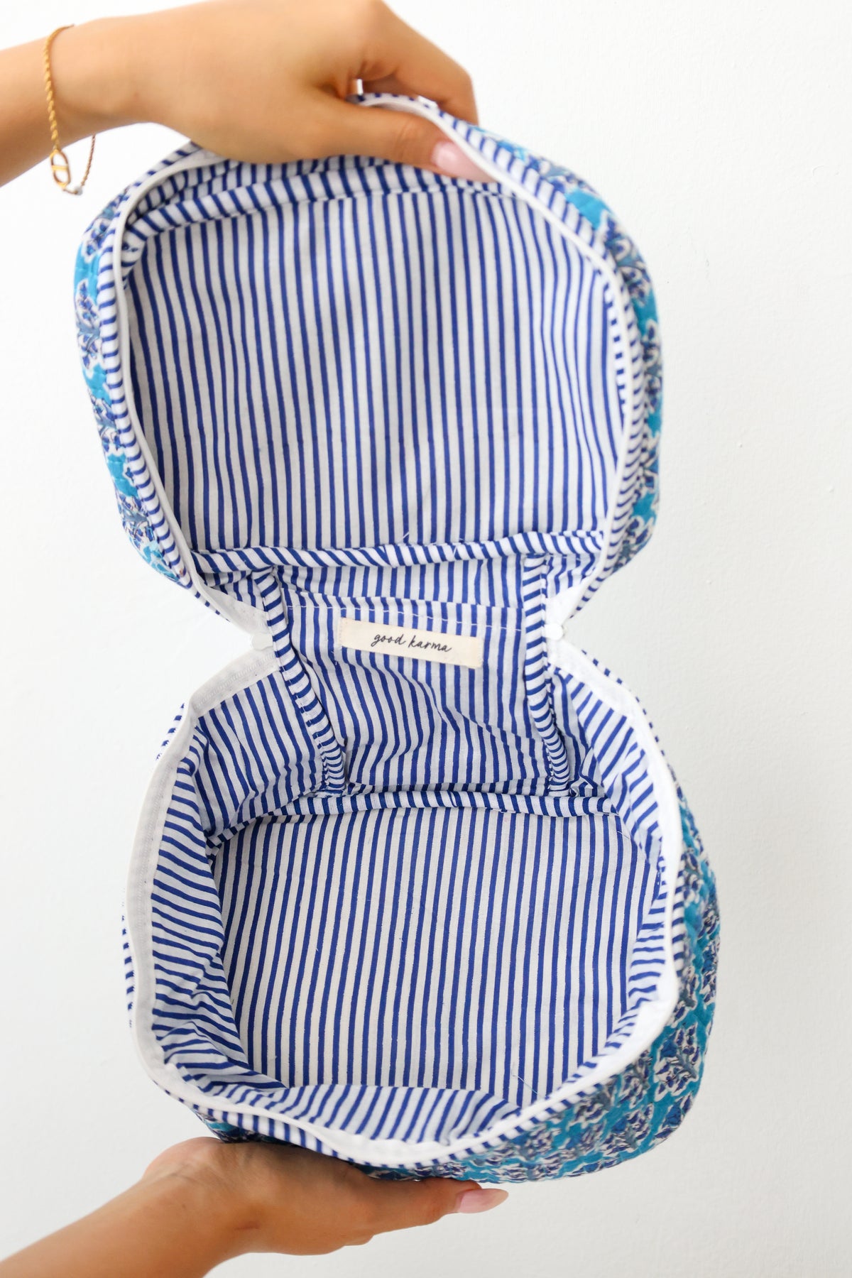Quilted Toiletry Bag with Handle
