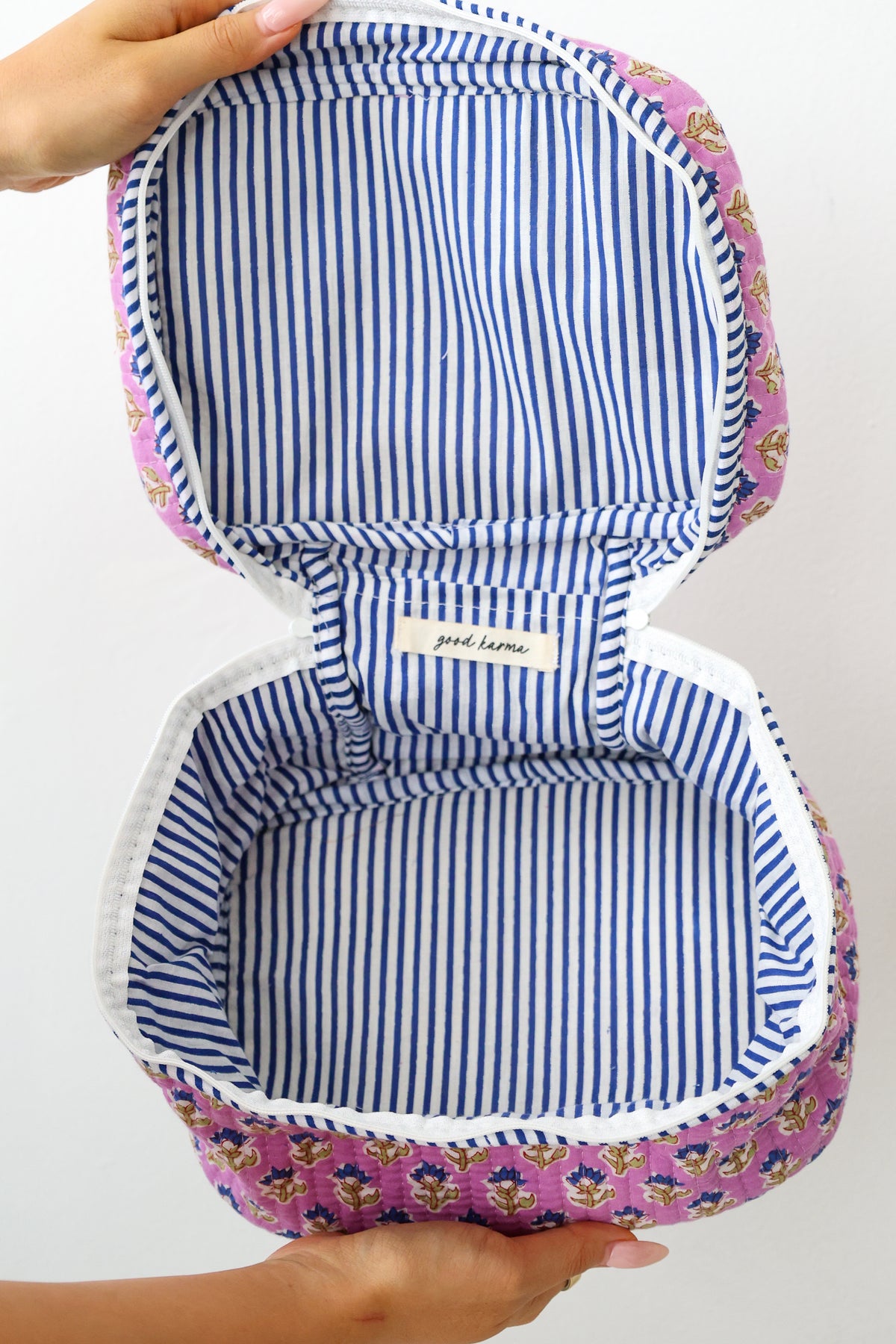 Quilted Toiletry Bag with Handle