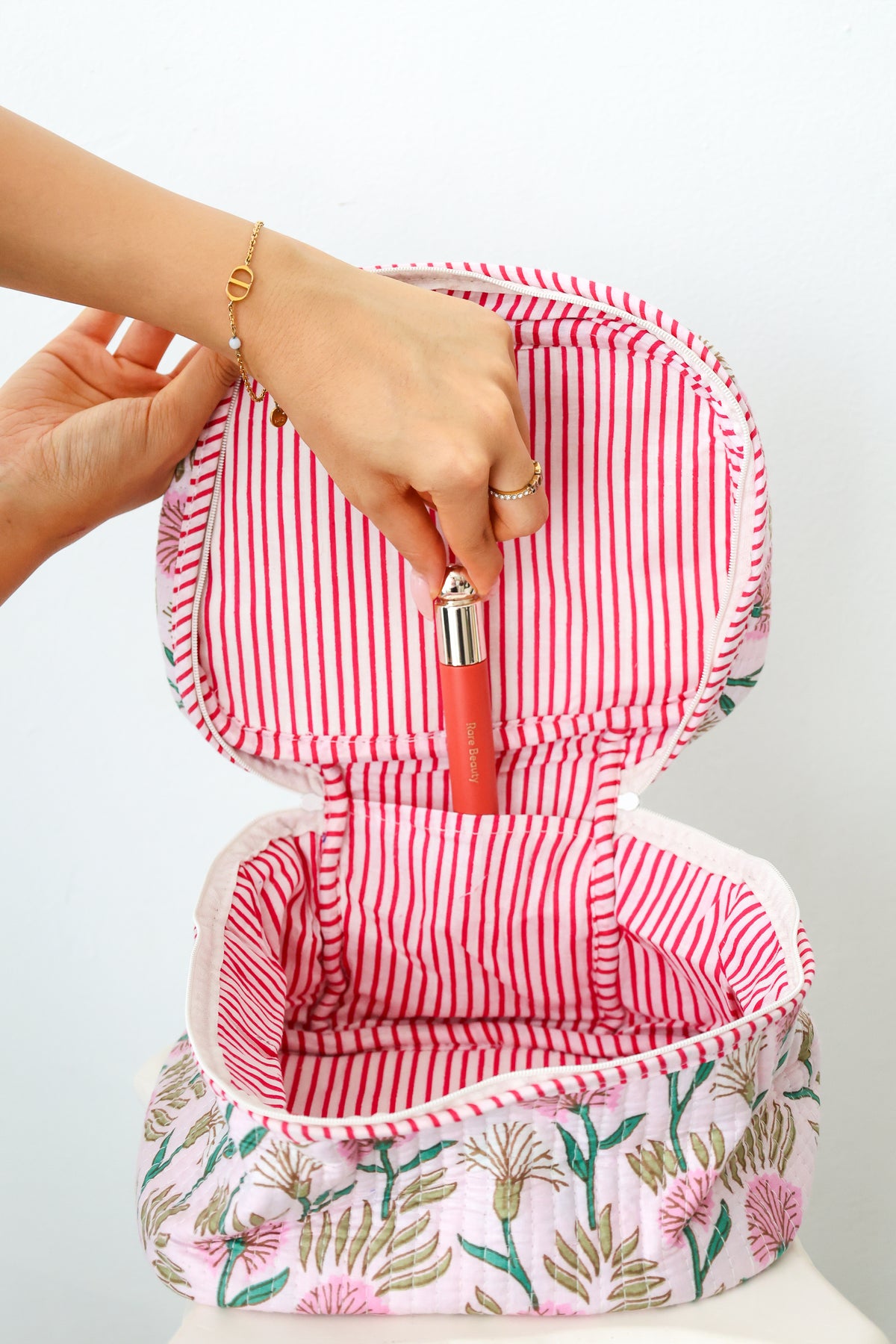 Quilted Toiletry Bag with Handle