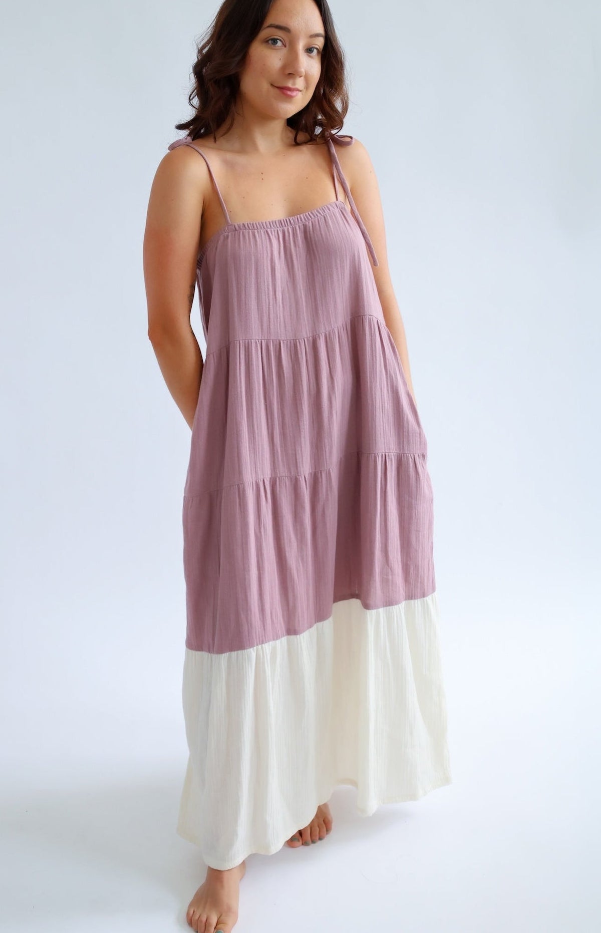 The Pamela - Cotton Gauze Tiered Dress