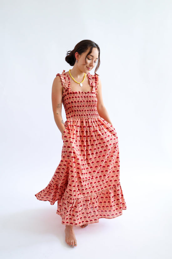 The Tia - Ruffle Strap Tiered Cotton Dress