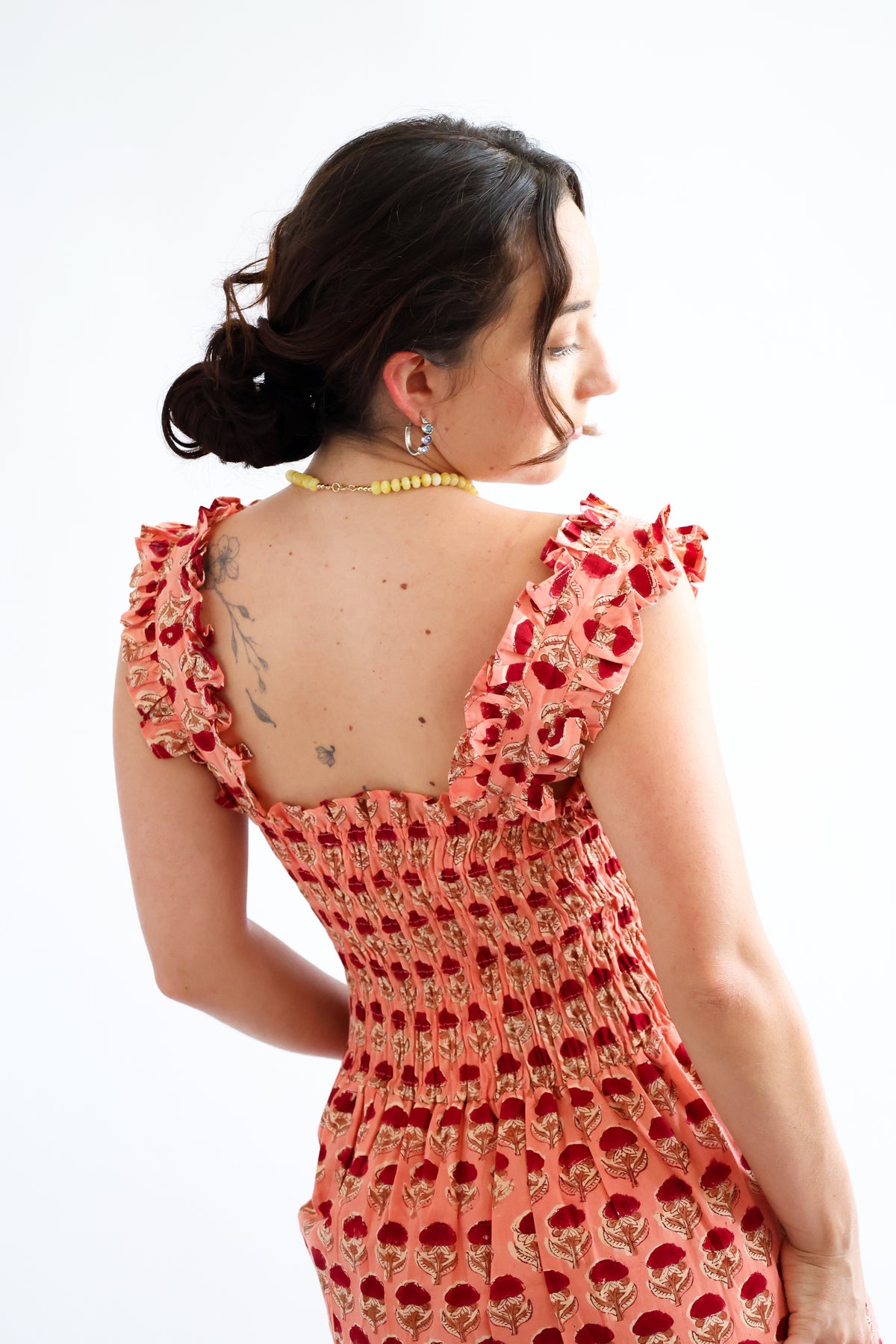 The Tia - Ruffle Strap Tiered Cotton Dress