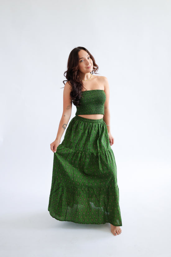 The Haven Block Printed Cotton Skirt