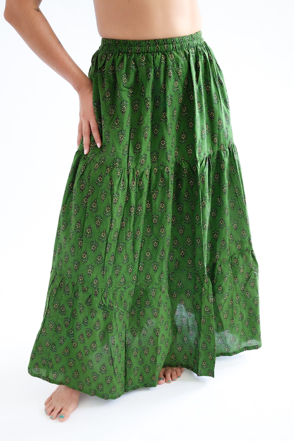 The Haven Block Printed Cotton Skirt
