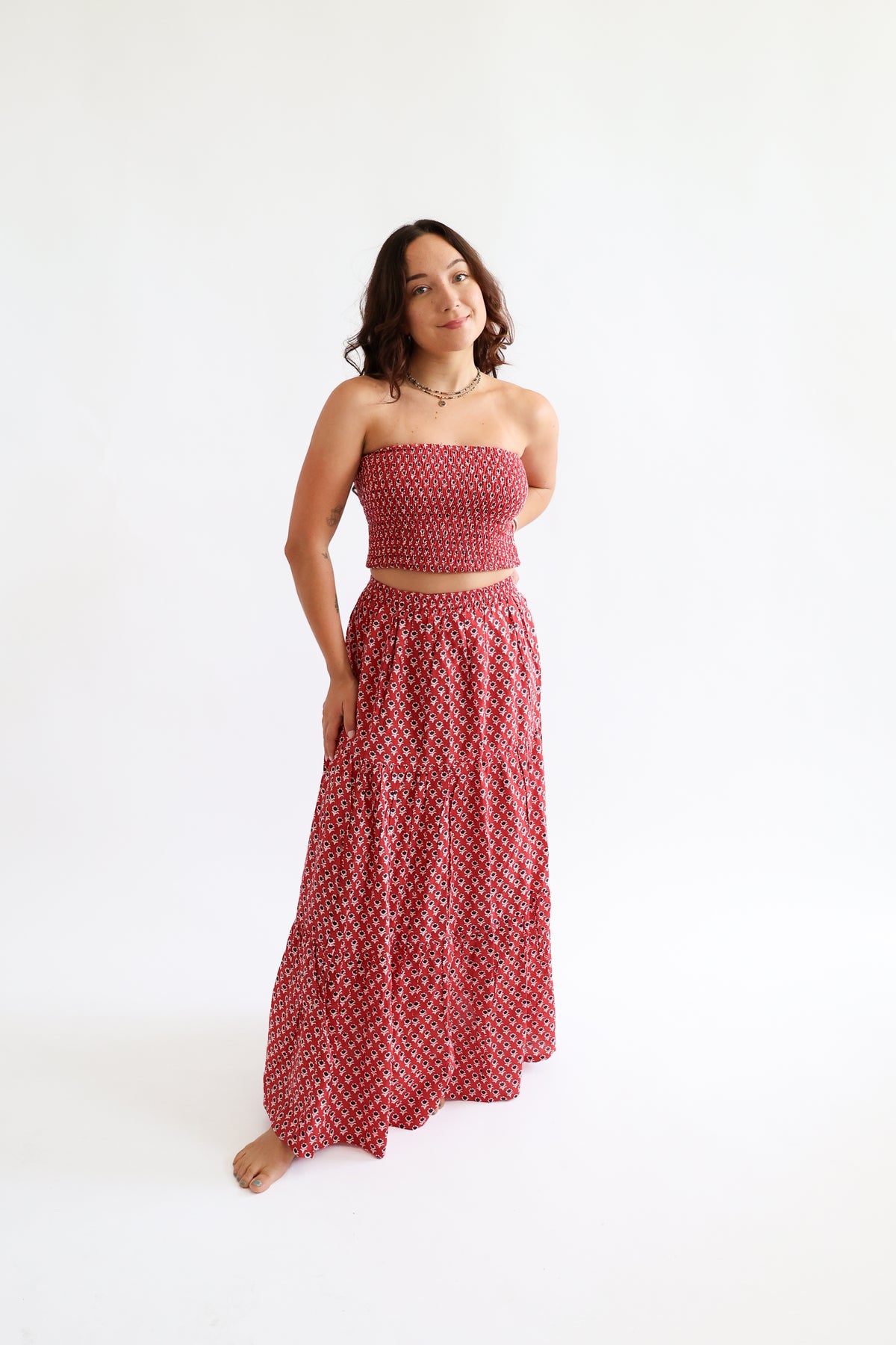 The Haven Block Printed Cotton Skirt