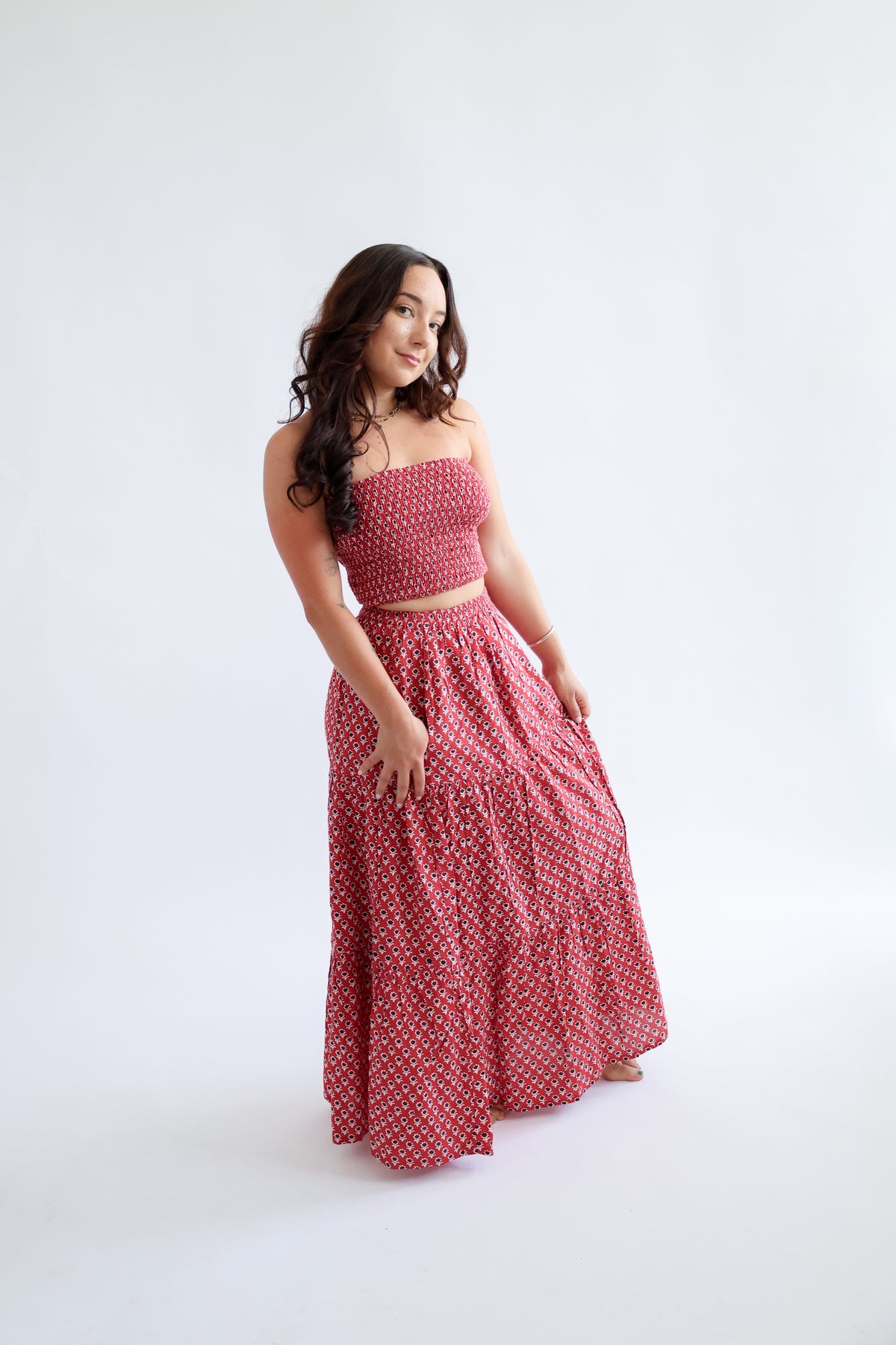 The Haven Block Printed Cotton Skirt