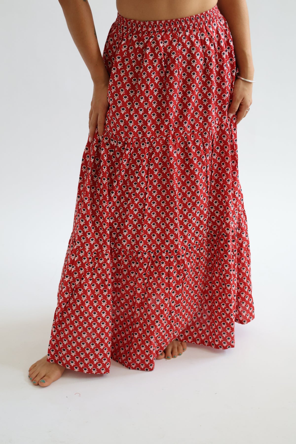 The Haven Block Printed Cotton Skirt