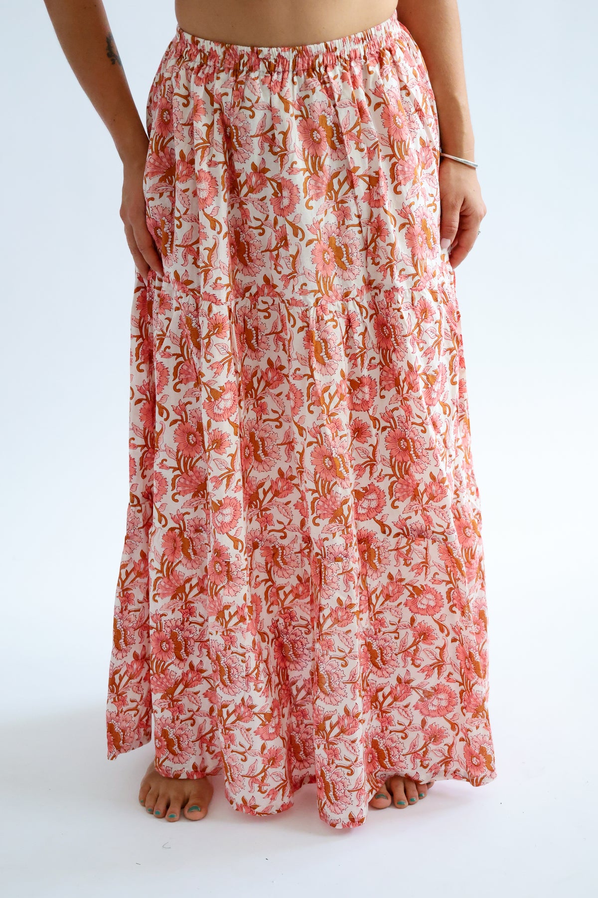 The Haven Block Printed Cotton Skirt