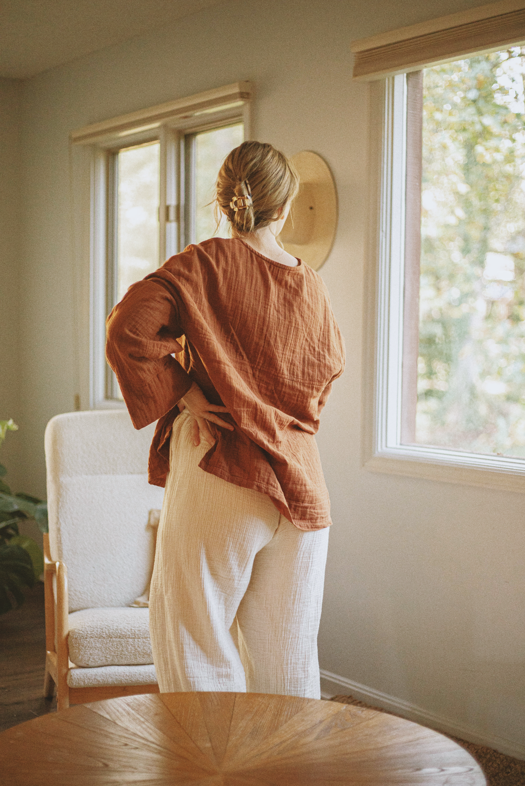 Oversized Tie Front Gauze Kimono