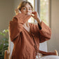 Oversized Tie Front Gauze Kimono